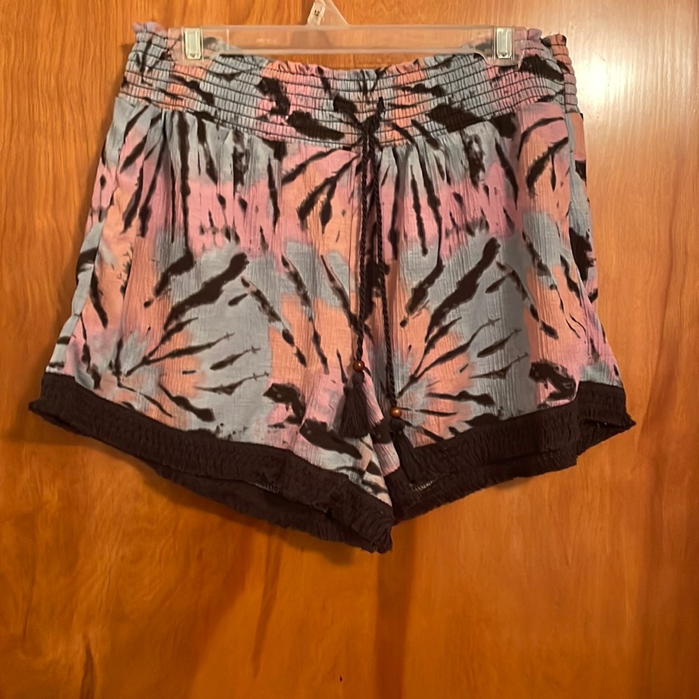 Made for a beach vacation tie dye fringe shorts